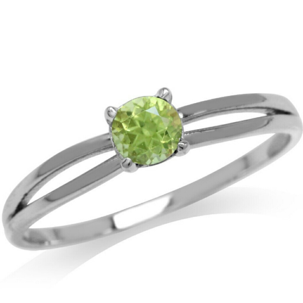 Your Choice WGP .925 Silver Peridot-OR-Garnet Ring - Picture 3 of 8